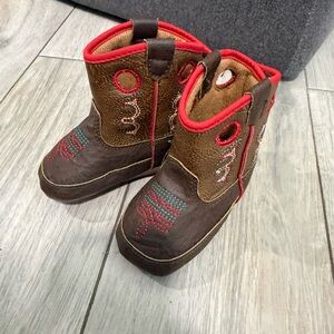 Brown and Red baby Boots